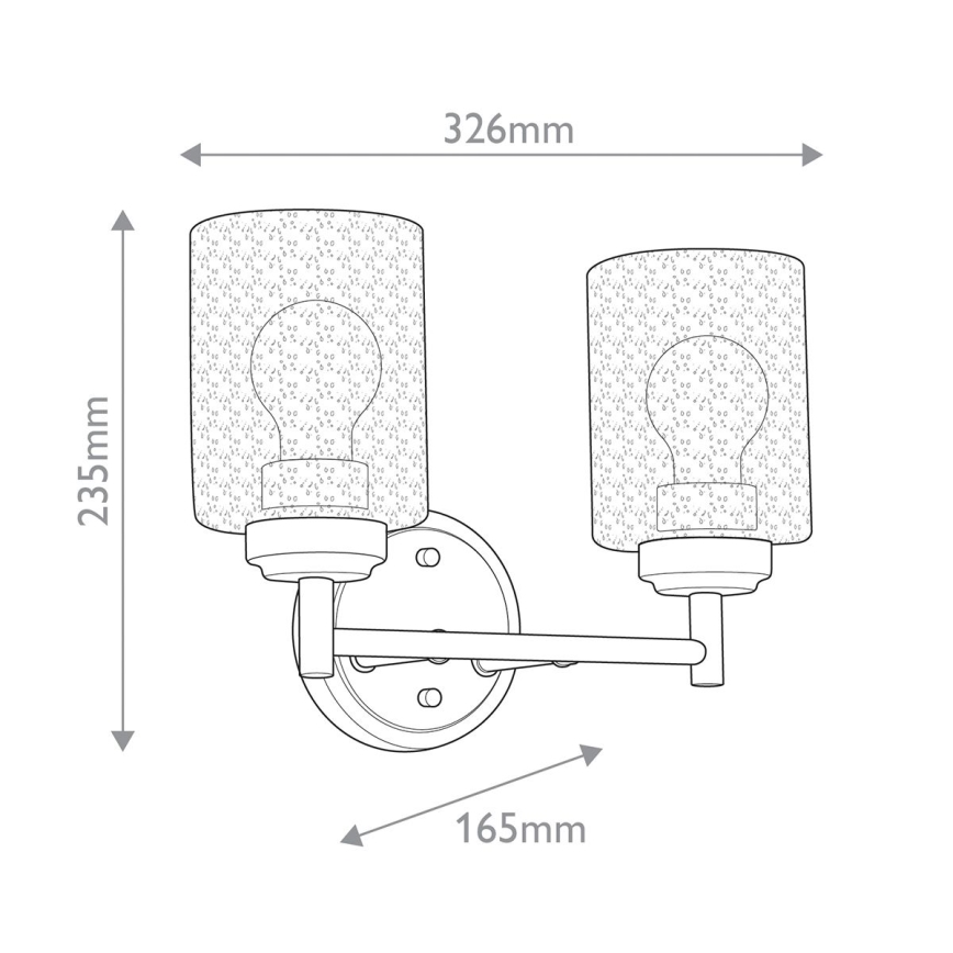 Kichler - Candeeiro de parede WINSLOW 2xE27/60W/230V latão