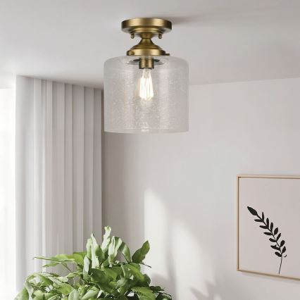 Kichler - Iluminação de teto WINSLOW 1xE27/60W/230V diâmetro 21,6 cm latão