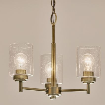 Kichler - Candeeiro suspenso WINSLOW 3xE27/60W/230V diâmetro 45,8 cm latão