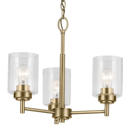 Kichler - Candeeiro suspenso WINSLOW 3xE27/60W/230V diâmetro 45,8 cm latão