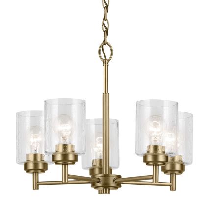 Kichler - Candeeiro suspenso WINSLOW 5xE27/60W/230V diâmetro 50,2 cm latão