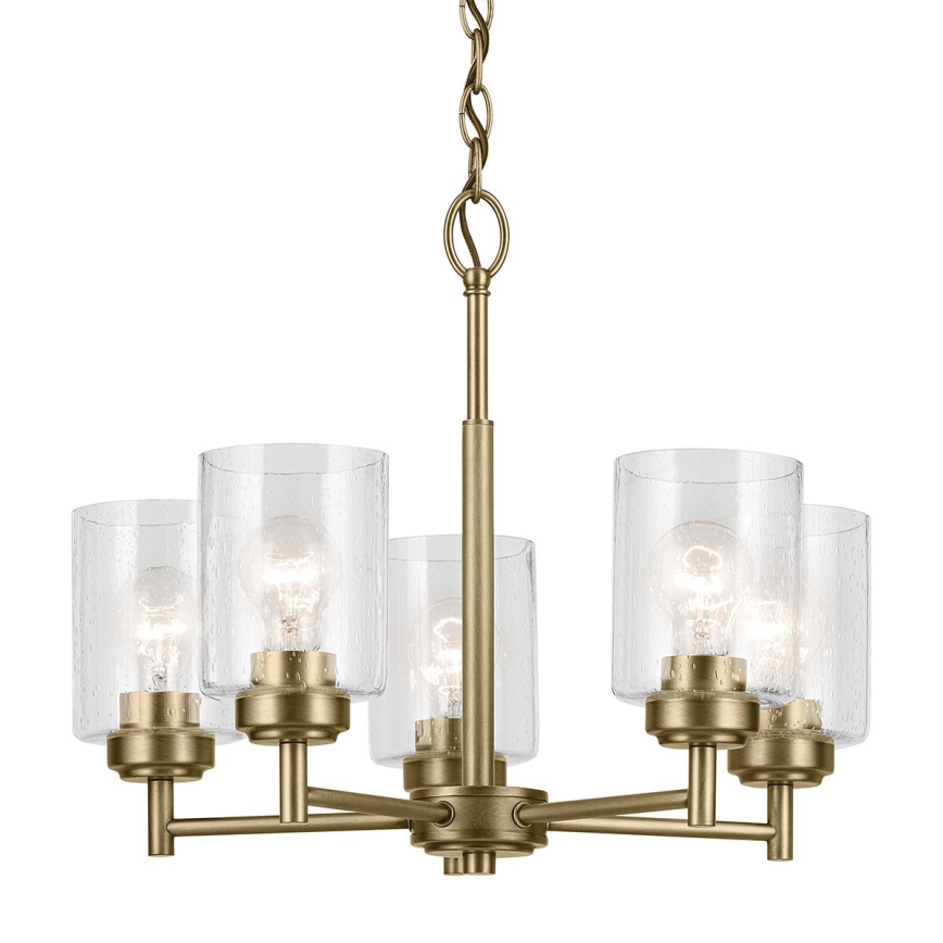Kichler - Candeeiro suspenso WINSLOW 5xE27/60W/230V diâmetro 50,2 cm latão