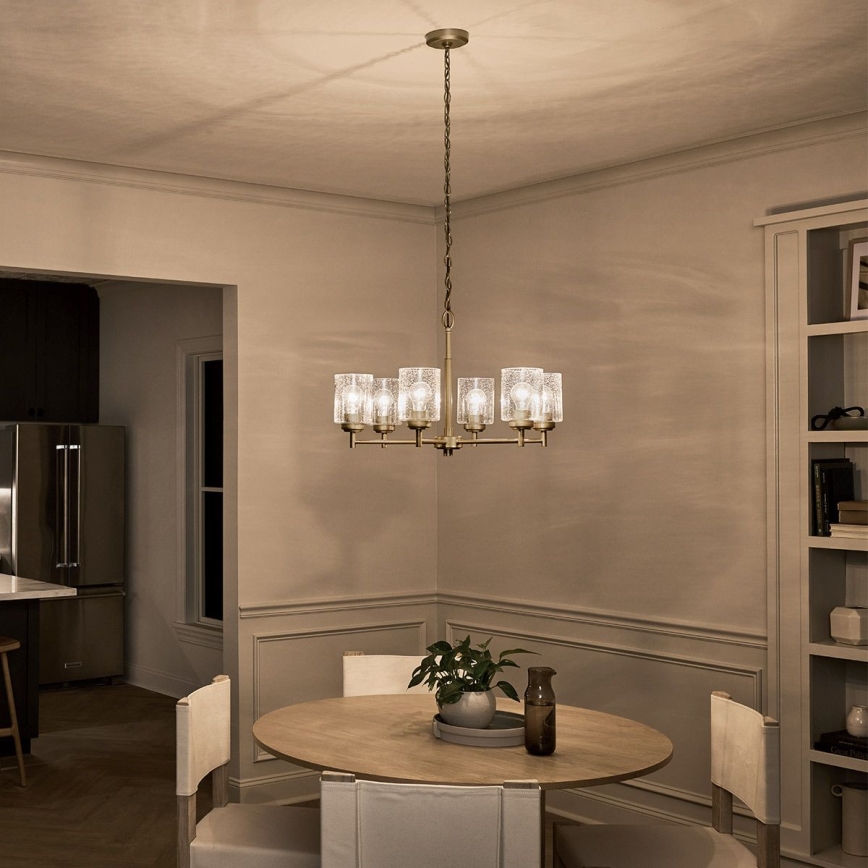 Kichler - Candeeiro suspenso WINSLOW 6xE27/60W/230V diâmetro 66 cm latão