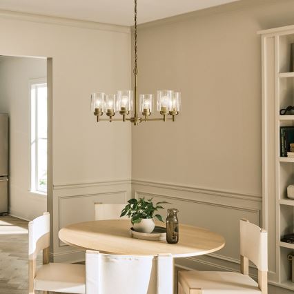 Kichler - Candeeiro suspenso WINSLOW 6xE27/60W/230V diâmetro 66 cm latão