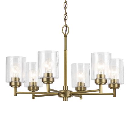 Kichler - Candeeiro suspenso WINSLOW 6xE27/60W/230V diâmetro 66 cm latão