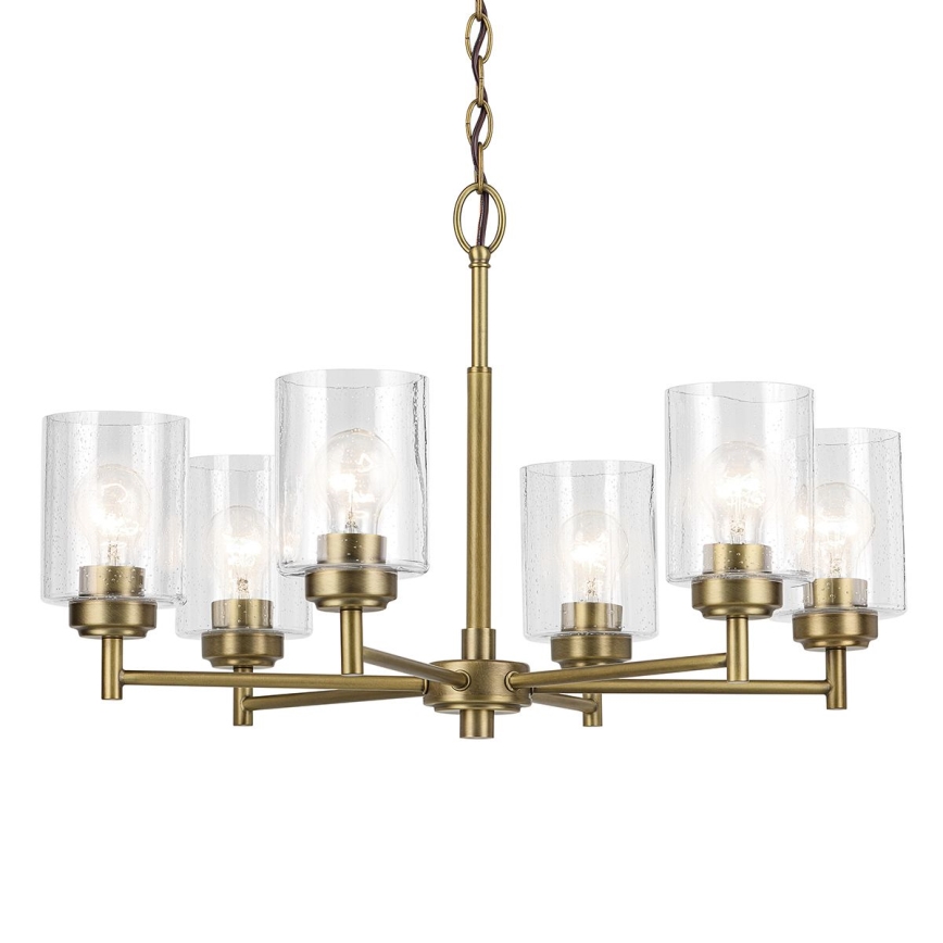 Kichler - Candeeiro suspenso WINSLOW 6xE27/60W/230V diâmetro 66 cm latão
