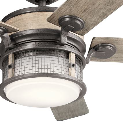 Kichler - Ventoinha de teto LED com regulação AHRENDALE LED/10W/230V IP44 + comando