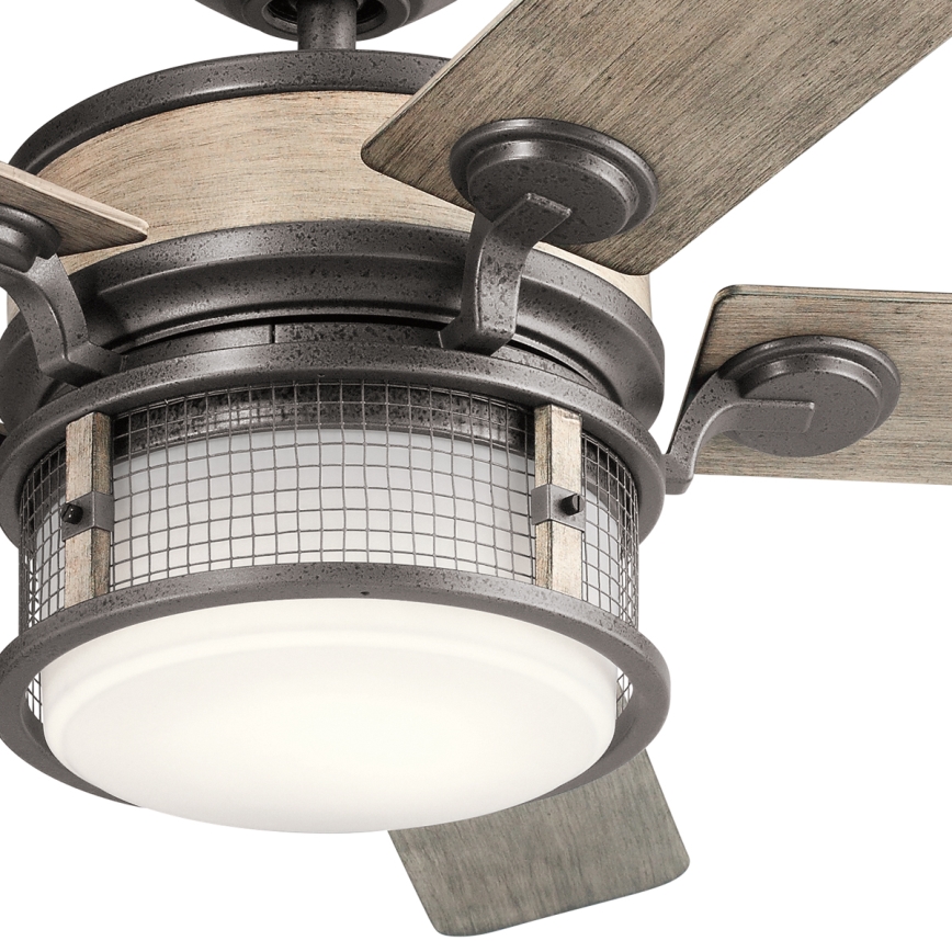 Kichler - Ventoinha de teto LED com regulação AHRENDALE LED/10W/230V IP44 + comando