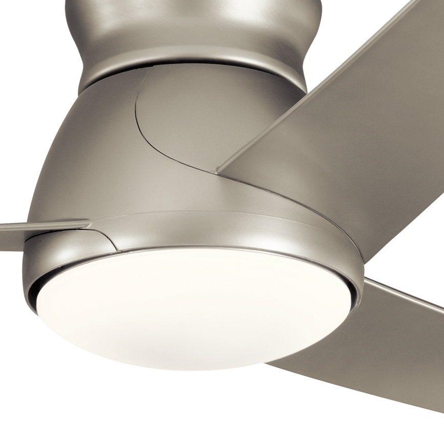 Kichler - Ventoinha de teto LED com regulação ERIS LED/10W/230V cromado mate IP44 + comando