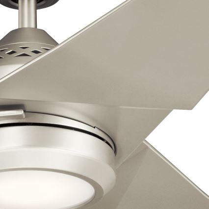 Kichler - Ventoinha de teto LED com regulação JADE LED/18W/230V prateado + comando