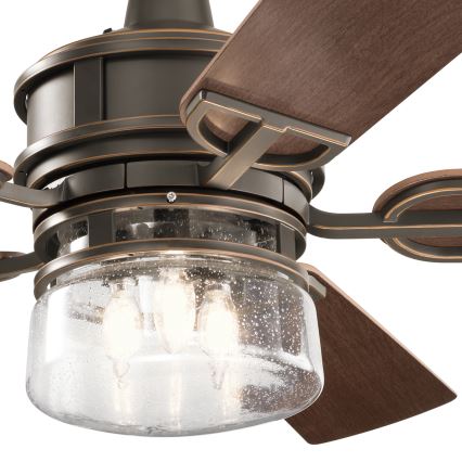 Kichler - Ventoinha de teto LYNDON 3xE27/8W/230V IP23 + comando