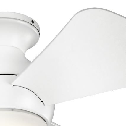 Kichler - Ventoinha de teto LED com regulação SOLA LED/10W/230V IP23 branco + comando