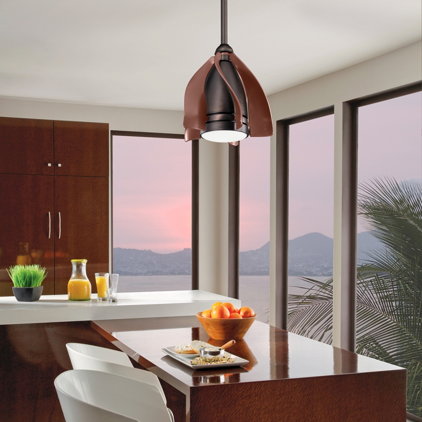 Kichler - Ventoinha de teto LED com regulação TERNA LED/10W/230V bronze/castanho + comando