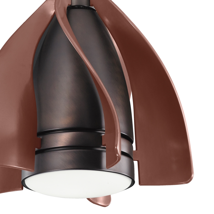 Kichler - Ventoinha de teto LED com regulação TERNA LED/10W/230V bronze/castanho + comando