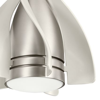 Kichler - Ventoinha de teto LED com regulação TERNA LED/10W/230V cromado mate/branco + comando