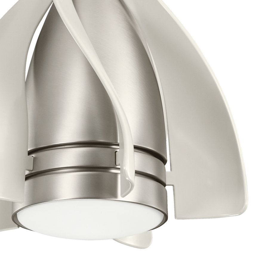 Kichler - Ventoinha de teto LED com regulação TERNA LED/10W/230V cromado mate/branco + comando