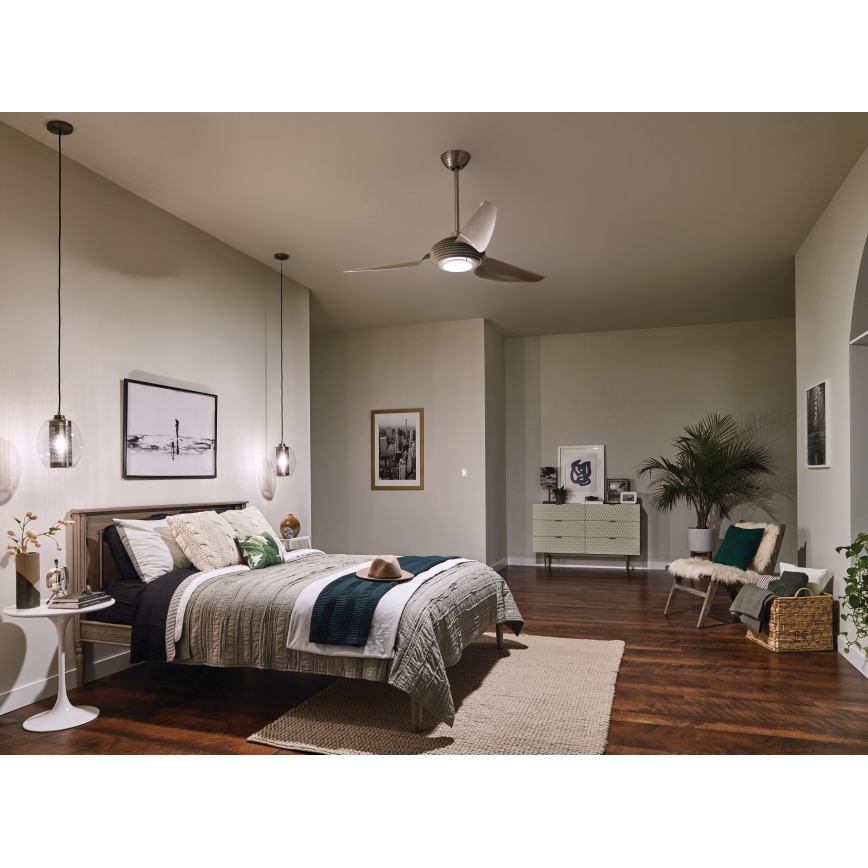 Kichler - Ventoinha de teto LED com regulação VOYA LED/14W/230V + comando