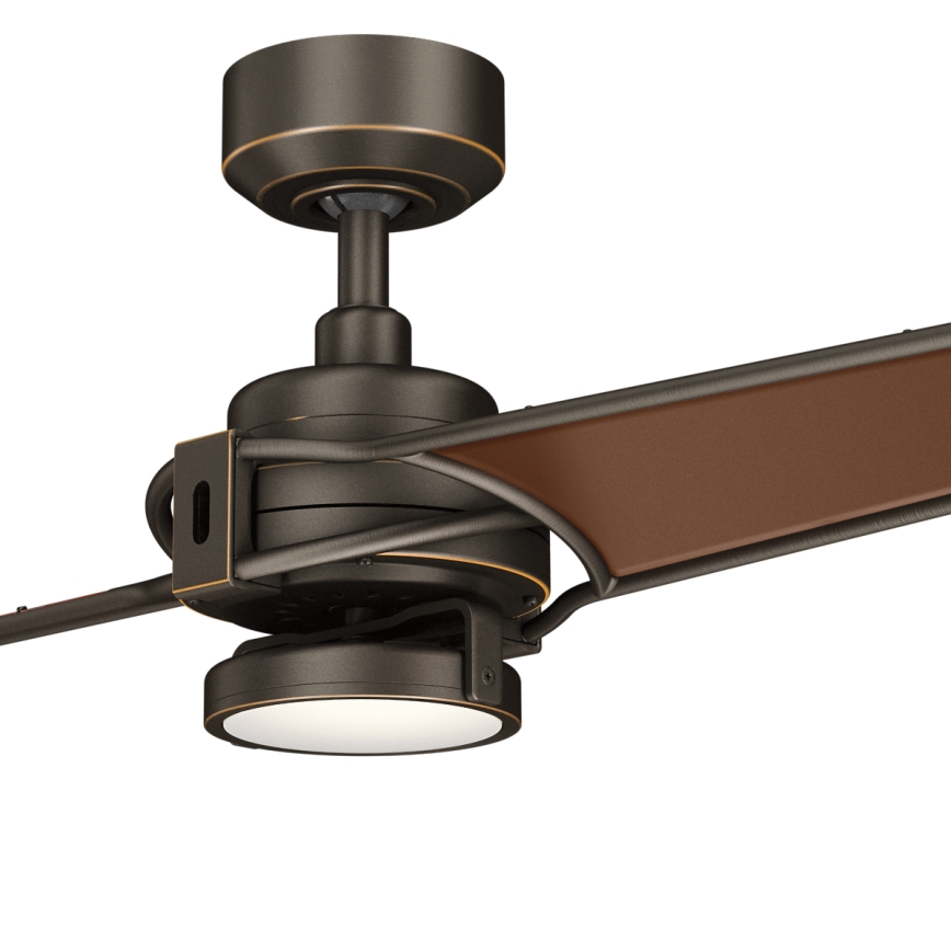 Kichler  -Ventoinha de teto LED com regulação XETY LED/10W/230V preto/castanho + comando