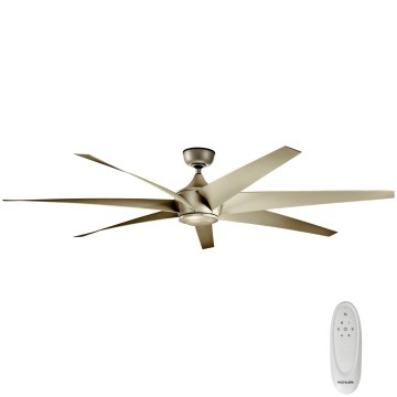 Kichler - Ventilador de teto LEHR IP44 + controlo remoto