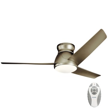 Kichler - Ventoinha de teto LED com regulação ERIS LED/10W/230V cromado mate IP44 + comando