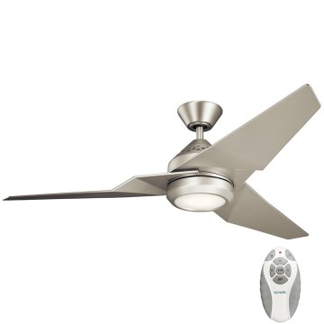 Kichler - Ventoinha de teto LED com regulação JADE LED/18W/230V prateado + comando