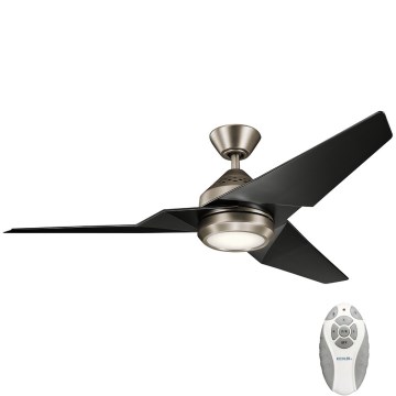 Kichler - Ventoinha de teto LED com regulação JADE LED/18W/230V preto + comando