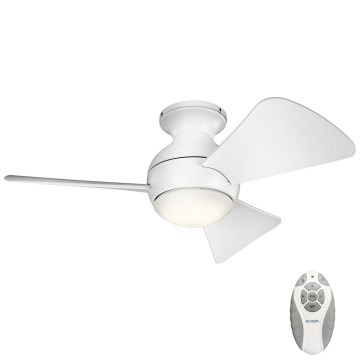 Kichler - Ventoinha de teto LED com regulação SOLA LED/10W/230V IP23 branco + comando