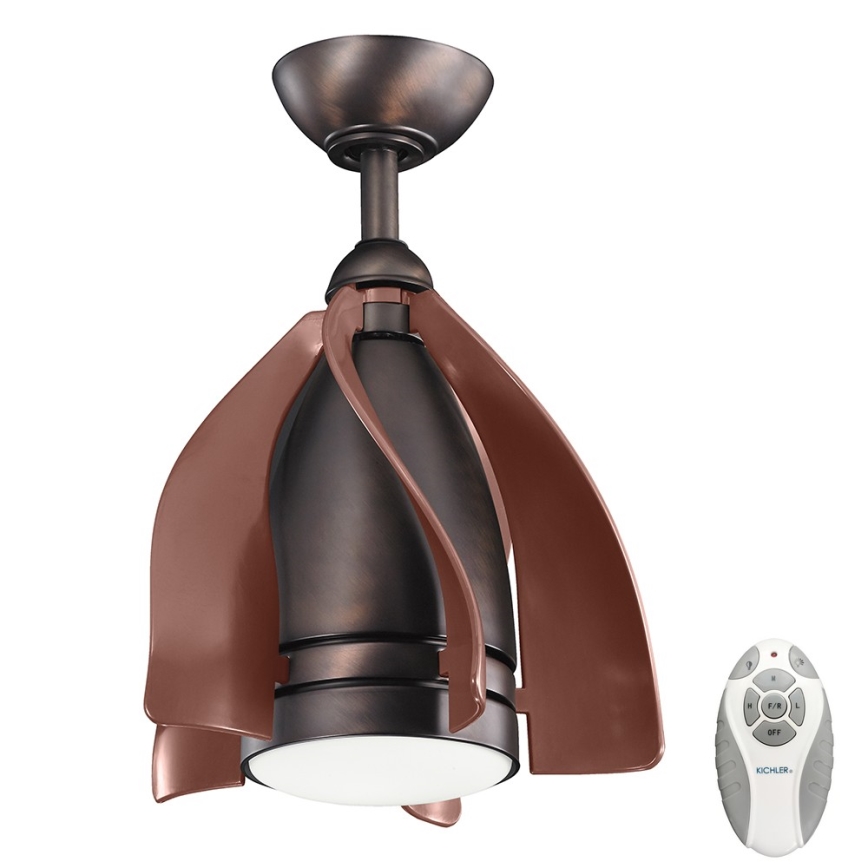 Kichler - Ventoinha de teto LED com regulação TERNA LED/10W/230V bronze/castanho + comando