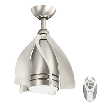 Kichler - Ventoinha de teto LED com regulação TERNA LED/10W/230V cromado mate/branco + comando