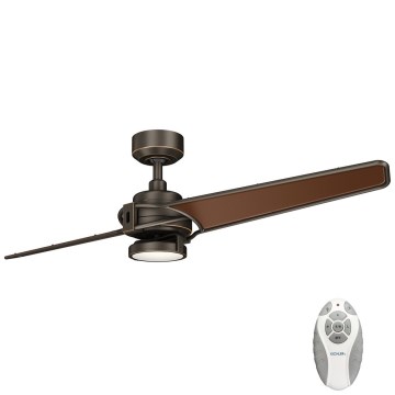 Kichler  -Ventoinha de teto LED com regulação XETY LED/10W/230V preto/castanho + comando