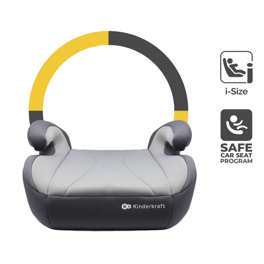 KINDERKRAFT - Assento de elevação para automóvel I-BOOST i-Tamanho 135-150 cm cinzento