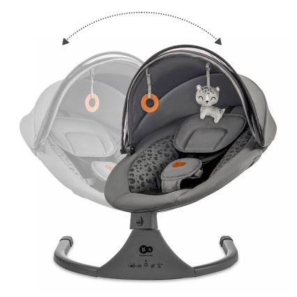 KINDERKRAFT - Balanço infantil com melodia 2 em 1 LUMI 4xAAA cinza escuro
