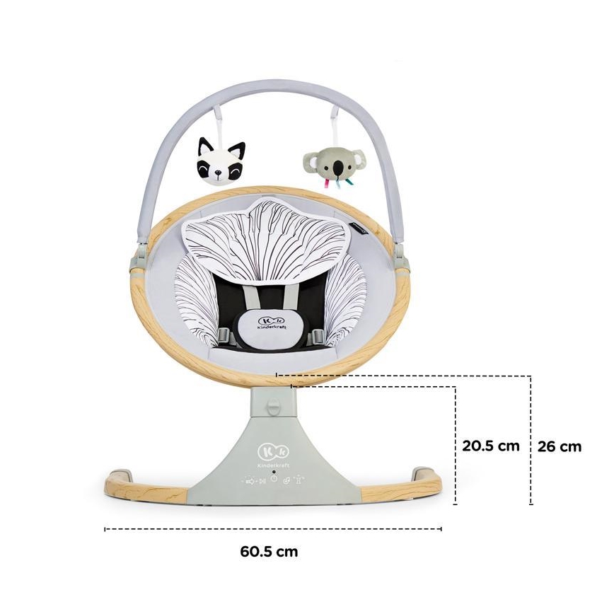 KINDERKRAFT - Baloiço vibratório para bebé com melodia 2 em 1 LUMI