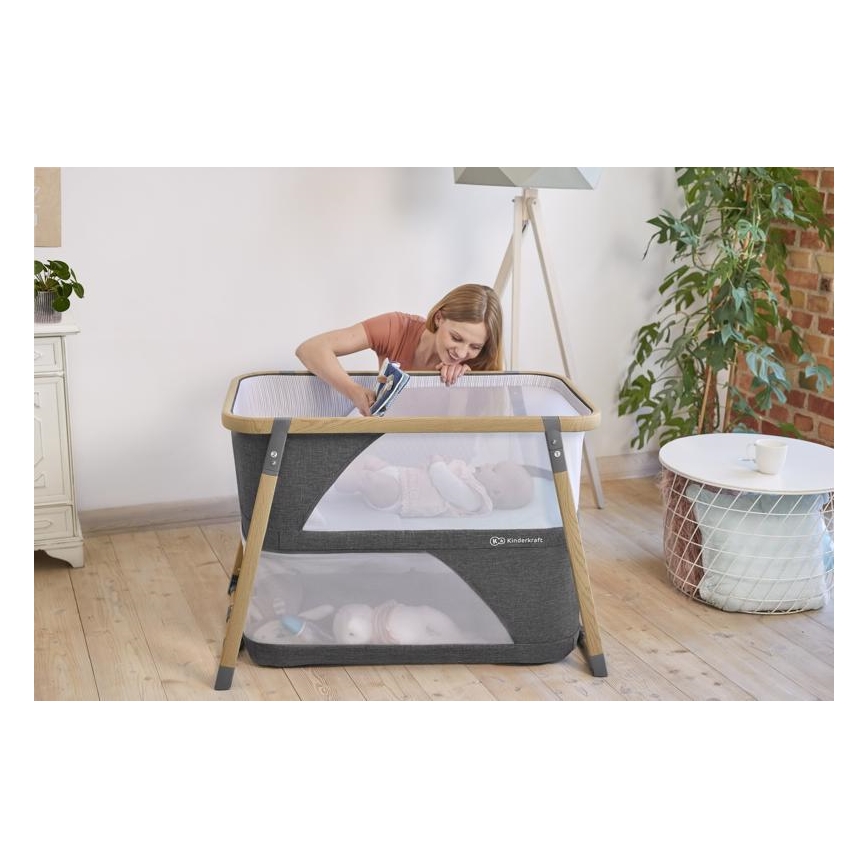 KINDERKRAFT - Berço de viagem 4em1 SOFI cinzento