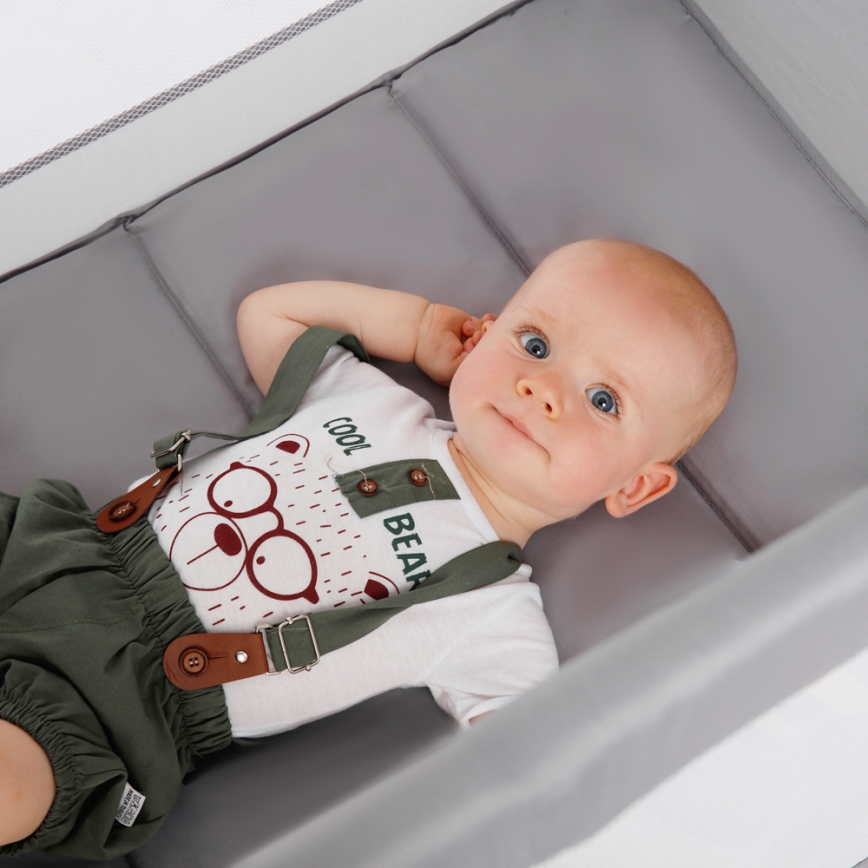 KINDERKRAFT - Berço de viagem Baby Tiger VIKI cinzento