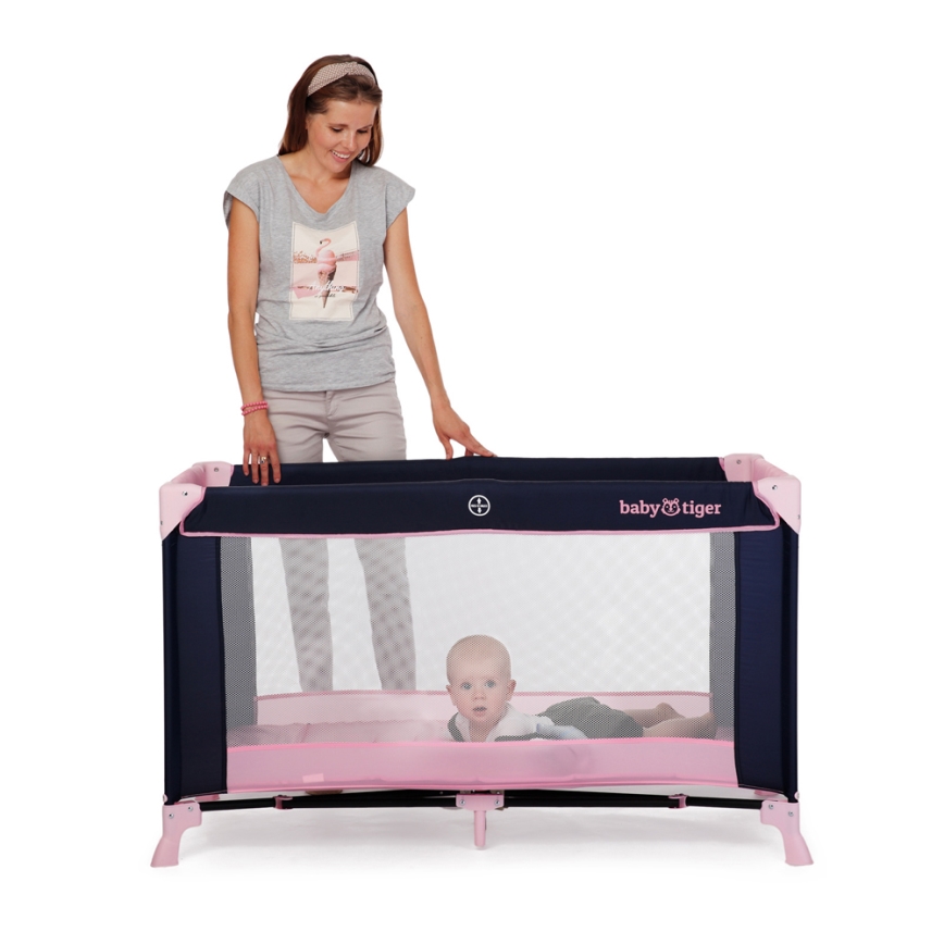 KINDERKRAFT - Berço de viagem Baby Tiger VIKI rosa