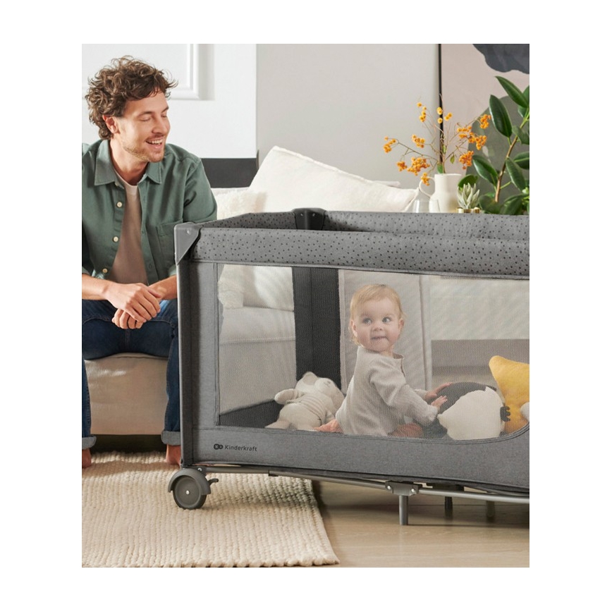 KINDERKRAFT - Berço de viagem JOY 2 cinzento