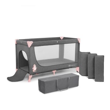 KINDERKRAFT - Berço de viagem JOY cinzento-rosa