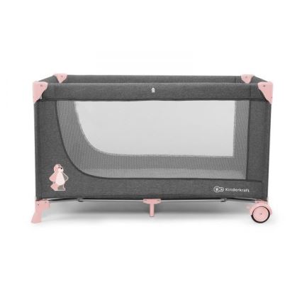 KINDERKRAFT - Berço de viagem JOY cinzento-rosa