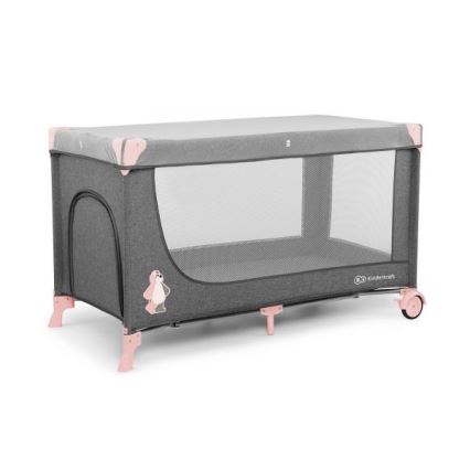 KINDERKRAFT - Berço de viagem JOY cinzento-rosa