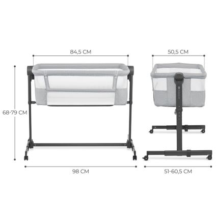 KINDERKRAFT - Berço para bebés NESTE UP 2 cinzento claro