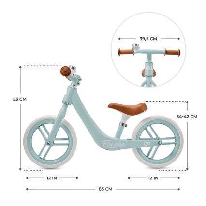 KINDERKRAFT - Bicicleta de empurrar FLY PLUS Baby azul