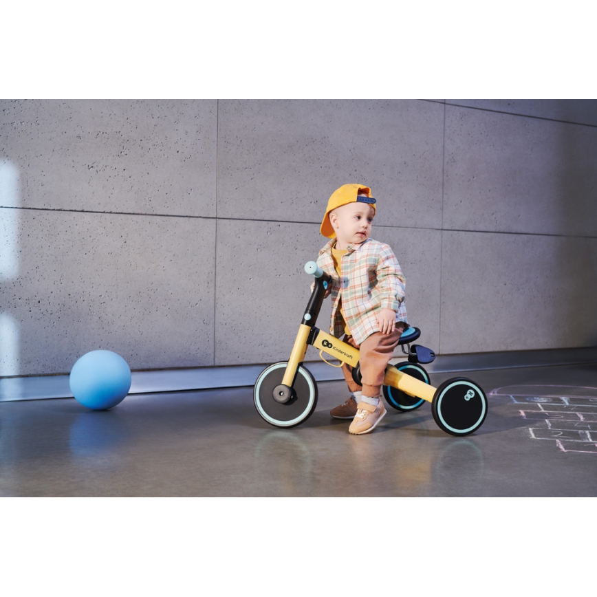 KINDERKRAFT - Bicicleta de empurrar para criança 3em1 4TRIKE amarelo/menta