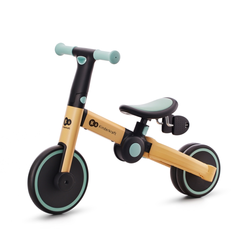 KINDERKRAFT - Bicicleta de empurrar para criança 3em1 4TRIKE amarelo/menta