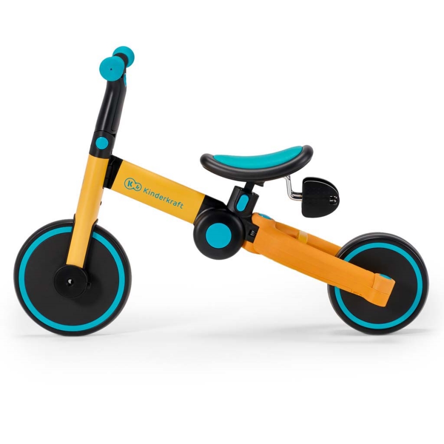 KINDERKRAFT - Bicicleta de empurrar para criança 3em1 4TRIKE amarelo/turquesa