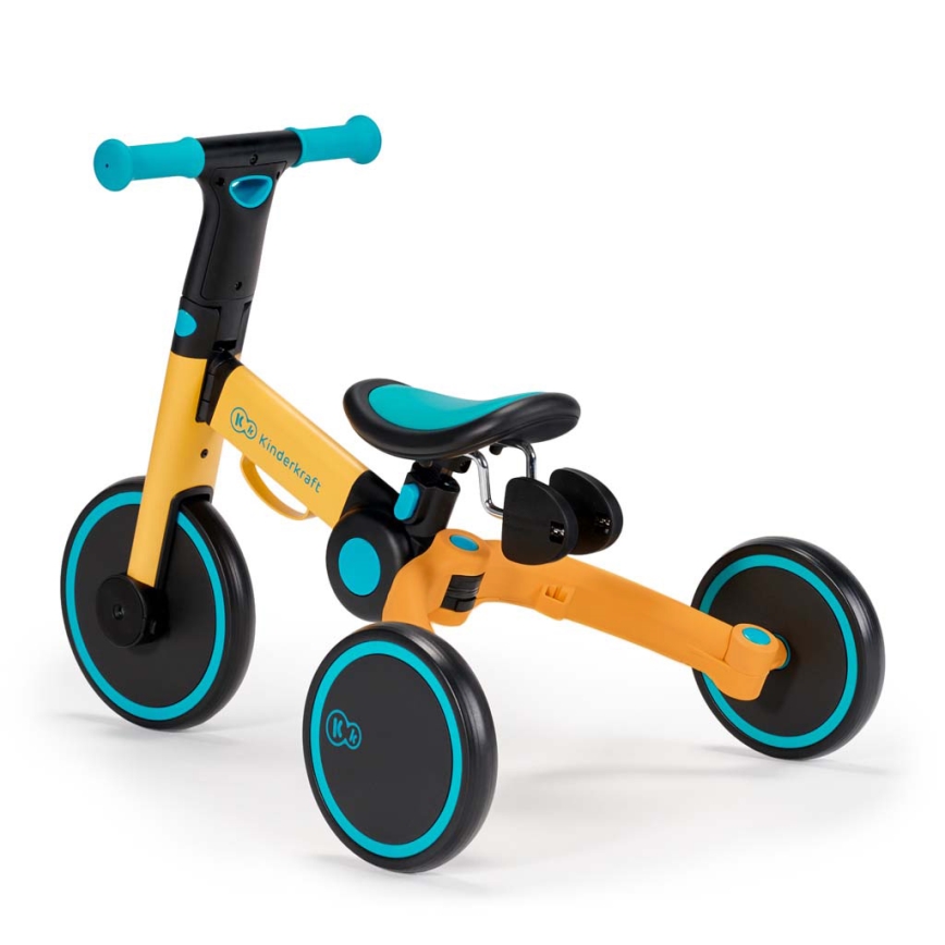 KINDERKRAFT - Bicicleta de empurrar para criança 3em1 4TRIKE amarelo/turquesa