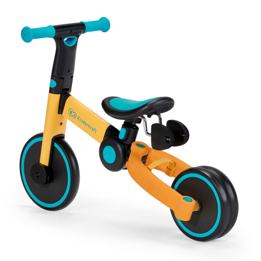 KINDERKRAFT - Bicicleta de empurrar para criança 3em1 4TRIKE amarelo/turquesa