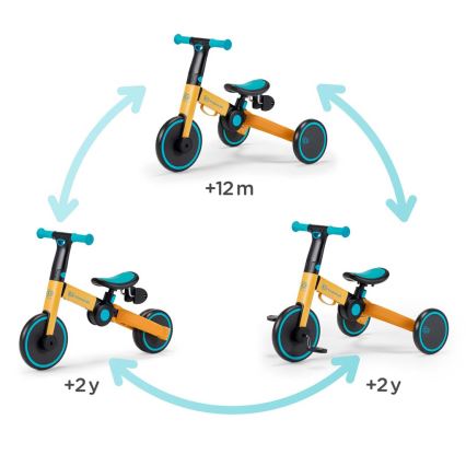 KINDERKRAFT - Bicicleta de empurrar para criança 3em1 4TRIKE amarelo/turquesa