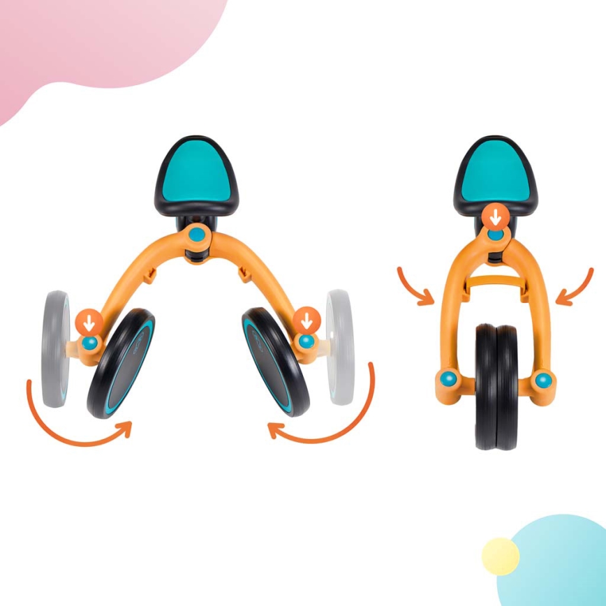 KINDERKRAFT - Bicicleta de empurrar para criança 3em1 4TRIKE amarelo/turquesa