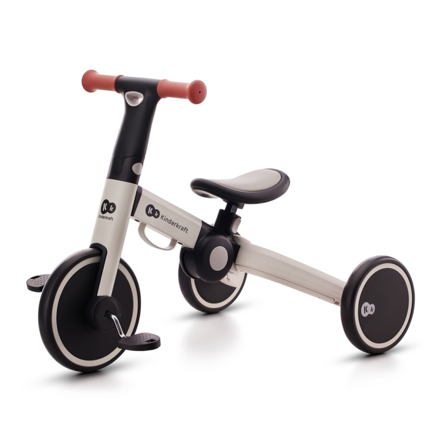 KINDERKRAFT - Bicicleta de empurrar para criança 3em1 4TRIKE cinzento